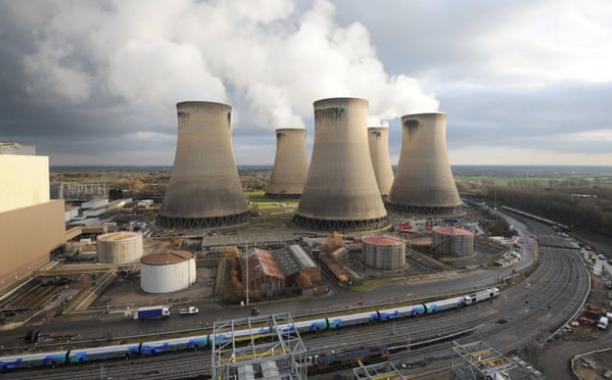 Drax power station is piloting the first bioenergy carbon capture storage project of its type in Europe. Photograph: Anna Gowthorpe/PA