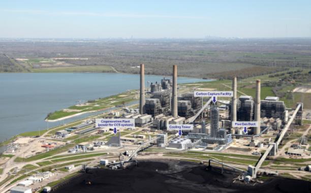 The WA Parish plant showing the carbon capture facility that will be part of the world's largest post-combustion carbon capture-enhanced Oil Recovery project. The project is expected to be operational by the end of 2016. (Photo: Business Wire)